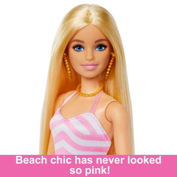 Blonde Barbie Doll With Swimsuit And Beach Themed Accessories Mattel