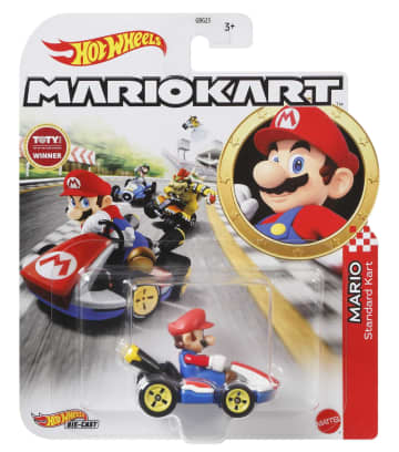 Hot Wheels Mario Kart Veículo de Brinquedo Kart Padrão Mario
