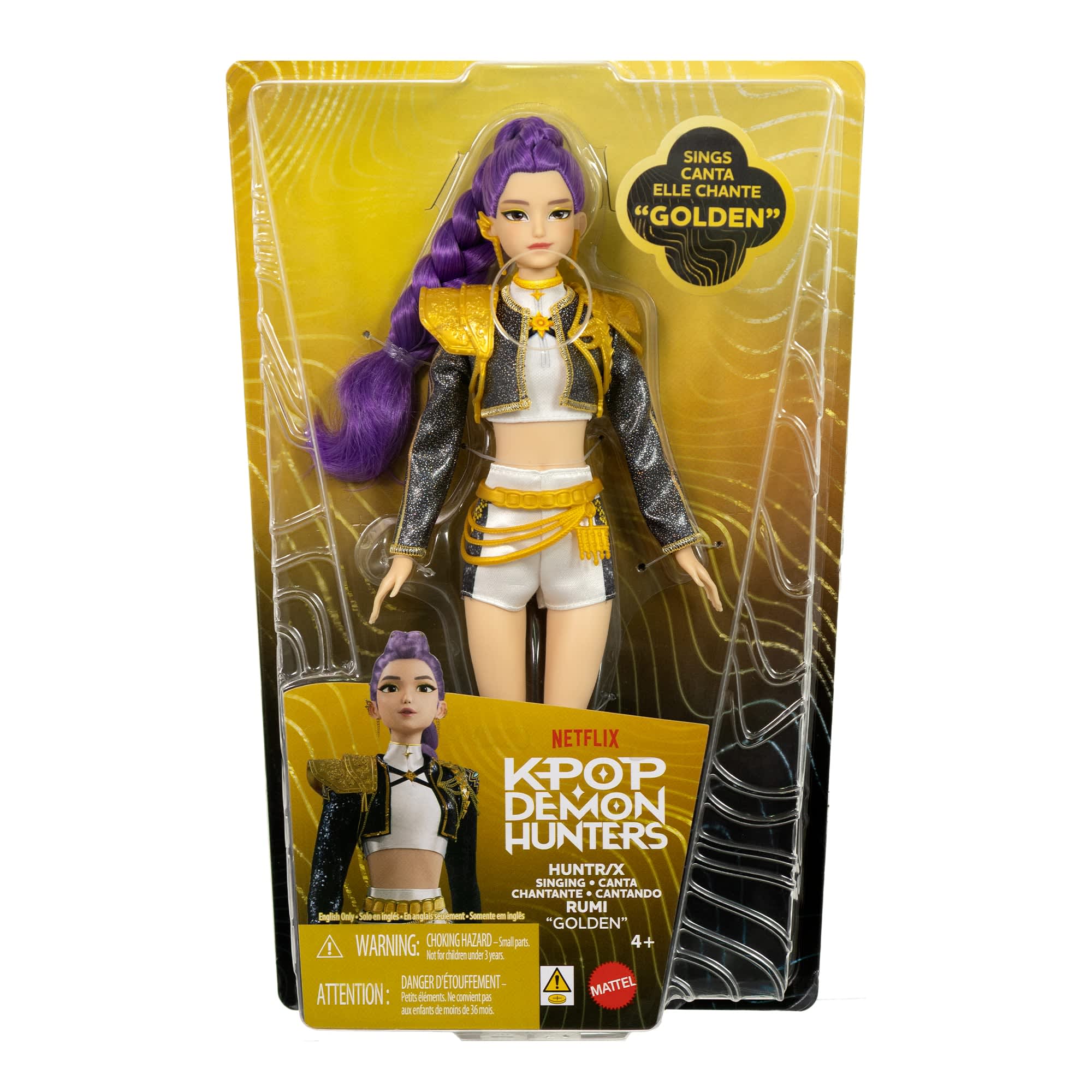 Păpușa cântăreață K-Pop Demon Hunters Golden Rumi în ambalaj