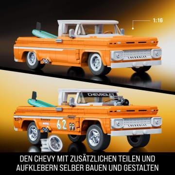 Mattel Brick Shop Hot Wheels Custom ’62 Chevy Pickup Bauset (858 Teile), Für Sammler - Bild 3 von 6