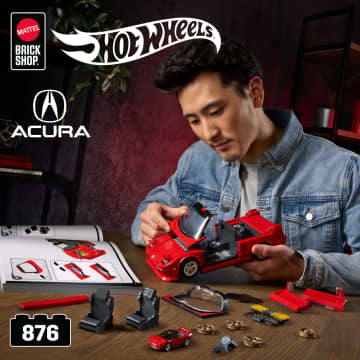 Mattel Brick Shop Hot Wheels '90 Acura Nsx, Bouwspeelgoed (876 Onderdelen), Voor Verzamelaars - Image 2 of 6