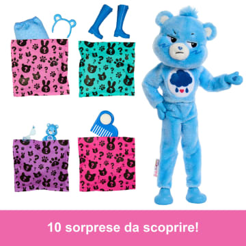 Bambola Barbie Cutie Reveal Serie Care Bears Con Accessori in Costume Di Peluche Di Grumpy Bear, 10 Sorprese - Image 3 of 6
