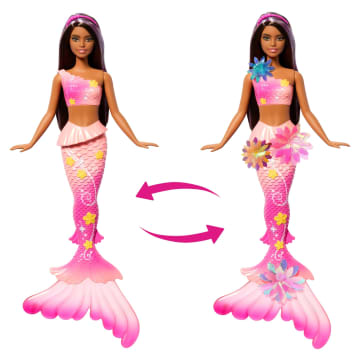 Muñeca De Sirena Mágica De Flores Barbie Con Función De Flores Sorpresa Y Accesorio De Diadema De Perlas - Image 2 of 6