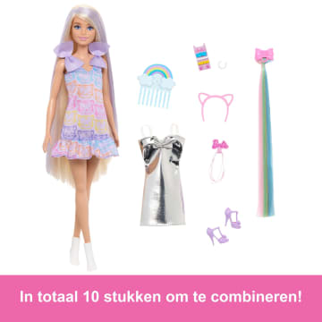 Barbie Fun & Fancy Pop En Accessoires, Blonde Modepop Met Extra Lang Haar En 2 Looks - Imagen 3 de 6