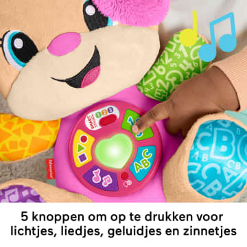Fisher-Price Leerplezier Meegroeispeelgoed Zusje, Roze Muzikale Knuffel Voor Baby's, Leerzaam Speelgoed, Meertalige Versie - Image 4 of 6