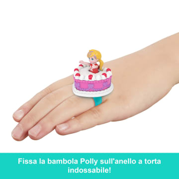 Polly Pocket Mattel 80 Anniversario Cofanetto Porta Anello, Portagioie Con Cucciolo E Anello Indossabile, Tema Festivo, Bambola E Playset - Imagen 2 de 6