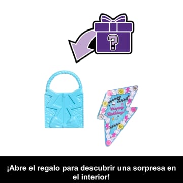Muñeca Frankie Stein De La Colección Cumplespantos De Monster High Con Vestido De Fiesta, Globo Y Regalo - Imagen 3 de 6