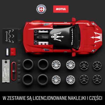 Mattel Brick Shop Klocki Hot Wheels Speed Series Maserati MC20 Samochód do zbudowania 250 elementów Zabawka Zestaw konstrukcyjny dla kolekcjonerów - Image 4 of 6