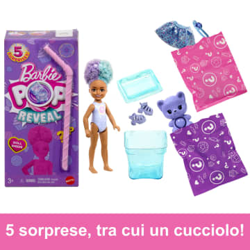 Barbie Chelsea Pop Reveal Serie Dolcetti, Bambola Profumata Con 5 Sorprese Tra Cui Un Cucciolo (I Modelli Possono Variare) - Image 2 of 5