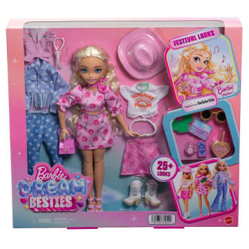 Barbie Dream Besties Malibu Festiwalowe stylizacje Lalka, ubranka i akcesoria Zestaw modowy Zabawka 4+ - Image 6 of 6