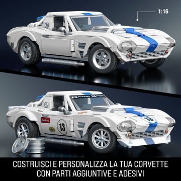 Mattel Brick Shop Hot Wheels Corvette Grand Sport, Kit Giocattolo Da Costruire (918 Pezzi) Per Collezionisti - Imagen 3 de 6