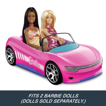 Hot Wheels RC Barbie Convertible, Battery-Powered Remote-Control Toy Car, Fits 2 Barbie Dolls - Image 4 of 5
