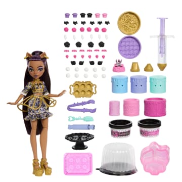 Monster High Scary Sweet Birthday Cake Kit With Clawdeen Wolf Doll And 20+ Decorating Accessories - Image 1 of 6