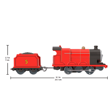 Thomas & Friends By Fisher-Price Motorized Classic James Engine, Battery-Powered Toy Train & Cargo - Image 6 of 6