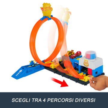 Hot Wheels City Super Stazione Di Polizia Playset Con Macchinina Giocattolo in Scala 1:64 E Pista Regolabile - Imagen 4 de 6