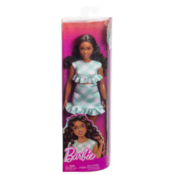 Barbie Fashionistas Lalka #240 Brązowe włosy i sukienka zielona kratka Zabawka 3+ - Image 6 of 6