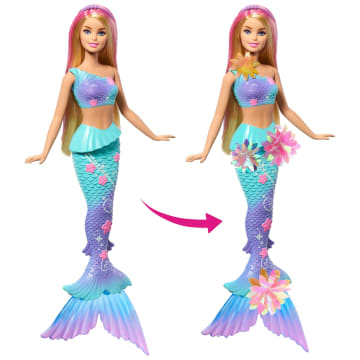 Muñeca De Sirena Mágica De Flores Barbie Con Función De Flores Sorpresa Y Accesorio De Diadema De Perlas - Image 2 of 6
