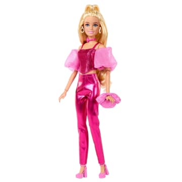 Muñeca N. 5 De Barbie Deluxe Style Con Conjunto Rosa Metalizado, Top Estilo Corsé Brillante Y Accesorios, Pelo Rubio - Bild 5 von 6