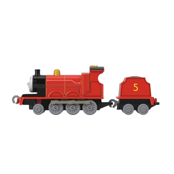 Thomas & Friends By Fisher-Price Large Die-Cast James Engine, Push-Along Toy Train & Cargo Car - Image 4 of 7