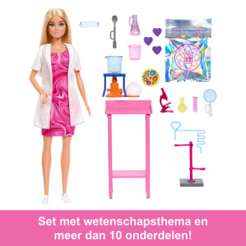 Barbie Wetenschapper, Pop En Accessoires, Met Blonde Modepop, Laboratoriumtafel, En Van Kleur Veranderende Accessoires - Image 3 of 6