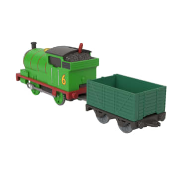 Thomas & Friends By Fisher-Price Motorized Classic Percy Engine, Battery-Powered Toy Train & Cargo - Image 2 of 6