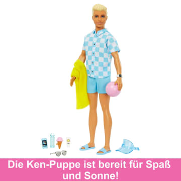 Blonde Ken-Puppe Mit Badehose Und Strand-Accessoires - Imagen 5 de 6