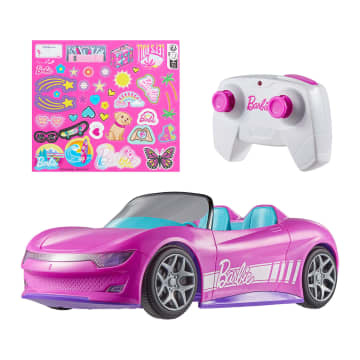 Hot Wheels RC Barbie Zdalnie sterowany samochód Różowy kabriolet Zabawka auto 4+ - Imagen 1 de 6