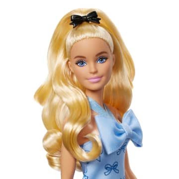 Barbie Fashionistas Doll #237 in Blue Bow Halter Dress, Blonde Ponytail With Bow Accessory - Imagen 2 de 6