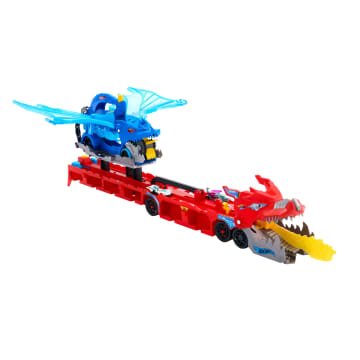 Dragón Transportador Con Ataque Doble Definitivo De Hot Wheels City Con 2 Coches De Juguete A Escala 1:64 - Image 6 of 6