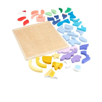 Fisher-Price Houten Ruimteblokkenpuzzel Voor Kleuters, 42 Houten Blokken - Image 4 of 6