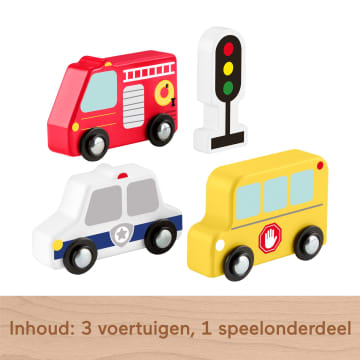 Fisher-Price Houten Voertuigen, Duwspeelgoed Voor Fantasiespel, 4 Houten Onderdelen, Voor Peuters En Kleuters - Imagen 4 de 5