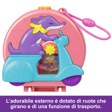 Polly Pocket Avventure In Scooter, Cofanetto Con 2 Micro Bambole E Cucciolo, Giocattolo Da Viaggio Con Accessori Come Un Animale E Un Veicolo - Image 3 of 6