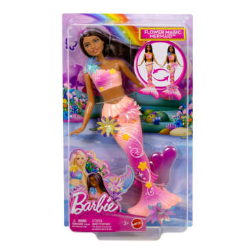 Muñeca De Sirena Mágica De Flores Barbie Con Función De Flores Sorpresa Y Accesorio De Diadema De Perlas - Image 6 of 6