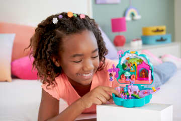 Polly Pocket Peacock Garden Compact With 2 Micro Dolls And Pets, Travel Toy With Animal Accessories - Image 1 of 5