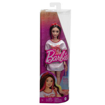 Barbie Fashionistas Pop 214, Zwart Golvend Haar, Twist 'N' Turn Jurk En Accessoires, 65E Verjaardag - Bild 6 von 6