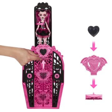 Conjunto De Juego De Draculaura De Skulltimate Secrets De Monster High, Muñeca Con Más De 19 Sorpresas - Image 4 of 6