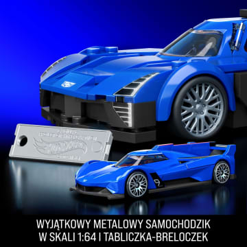 Mattel Brick Shop Klocki Hot Wheels Speed Series Cadillac Project GTP Hypercar Samochód do zbudowania 236 elementów Zabawka Zestaw konstrukcyjny dla kolekcjonerów - Imagen 5 de 6