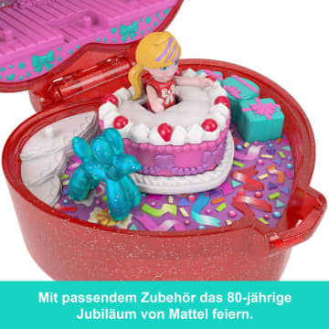 Polly Pocket Puppe Und Spielset, Ringetui Zum 80. Jubiläum Von Mattel, Schmuckkästchen Mit Haustier Und Ring, Thema Feierspaß - Image 4 of 6