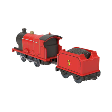 Thomas & Friends By Fisher-Price Motorized Classic James Engine, Battery-Powered Toy Train & Cargo - Image 2 of 6