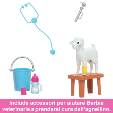 Barbie Carriere 65 Anniversario Bambola Veterinaria E 10 Accessori Tra Cui Un Agnellino Con Orecchie Che Si Muovono - Image 4 of 6