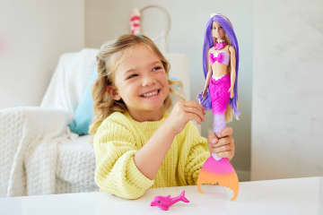 Barbie “Malibu” Mermaid Doll With Color Change Feature, Pet Dolphin And Accessories - Image 2 of 6