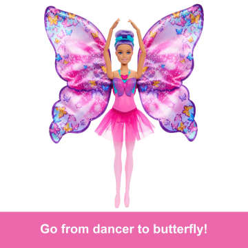 Barbie Dance And Flutter Doll With 2-In-1 Transformation From Dancer To Butterfly, Purple Hair - Image 5 of 6