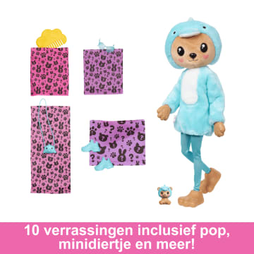 Barbie Cutie Reveal Pop En Accessoires, Met Kostuumthema En 10 Verrassingen, Teddybeer Als Dolfijn - Image 3 of 6