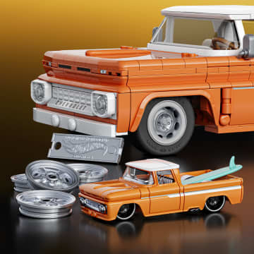Conjunto De Construcción De La Camioneta Custom'62Chevy De Hot Wheels De Mattel Brick Shop (858Piezas) Para Coleccionistas - Image 5 of 6
