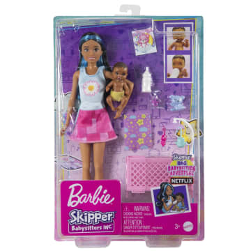 Barbie Skipper Babysitters Playset With Friend Doll, Baby Doll With Sleepy Eyes, Crib And Accessories - Image 6 of 8