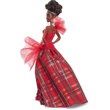 Barbie Signature 2024 Holiday Barbie Fashion Doll, Seasonal Collector Gift, Brown Hair With Plaid Gown - Image 5 of 6