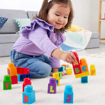 Çocuklar Için Mega Bloks Fisher-Price Alfabeli Blok Çantası (30 Parçalı) Ve Yeniden Kullanılabilen Saklama Çantası - Imagen 4 de 6