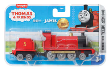 Thomas & Friends By Fisher-Price Large Die-Cast James Engine, Push-Along Toy Train & Cargo Car - Bild 6 von 7