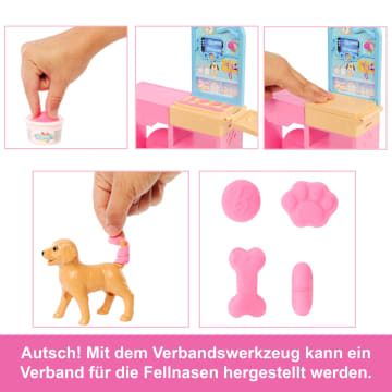 Barbie Gute Besserung“ Tierkrankenstation-Spielset Aus Modepuppe Mit Rosa Gefärbten Haaren, Tierarzt-Möbeln Und Mehr Als 10 Zubehörteilen - Image 3 of 5