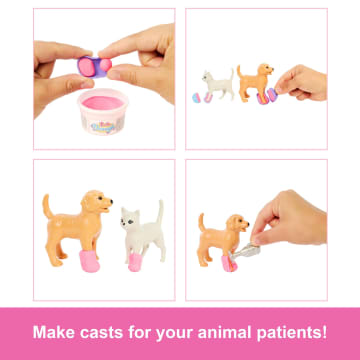 Barbie Fast Cast Veterinarian Clinic Playset With Pink Colored Hair Fashion Doll, Vet Furniture & 10+ Accessories - Imagen 3 de 6